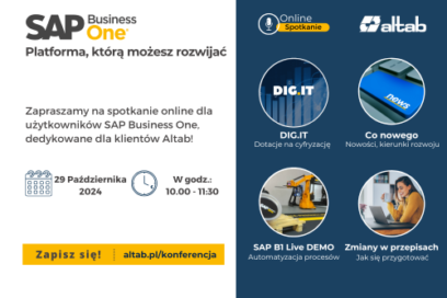 SAP Business One – platforma, którą możesz rozwijać. Spotkanie dla Klientów Altab